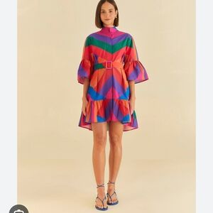 NWT FARM RIO Amanda Stripes Mini Dress Multi